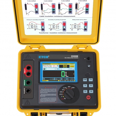 TesterMeter-ETCR3500B-10KV/5TΩ/5mA/DAR/PI High Voltage Insulation Resistance Tester,megger,megaohmmeter,ohm-meter-TesterMeter.cn