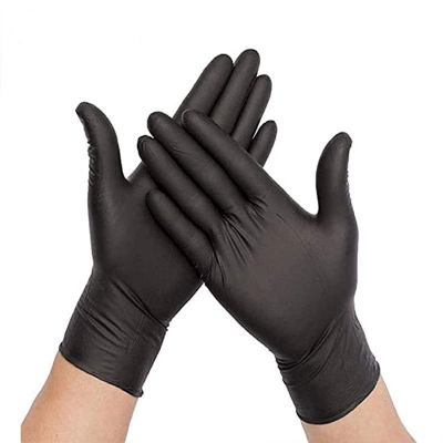 TesterMeter-9 inch 6.6g Black Nitrile Gloves Powder Free