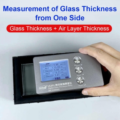 Testermeter- LS201 Digital Hollow Glass Thickness Meter Gauge Double Triple Glazing Measuring Tool Laser