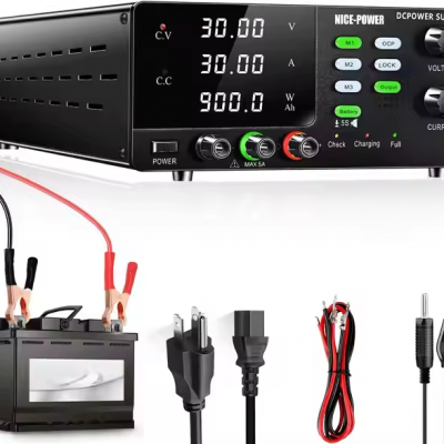 Testermeter-NICE-POWER 30V 30A 900W High Power Bench Power Supply Battery Charging OCP Reverse Charging protection Storage Memory R-SPS3030C