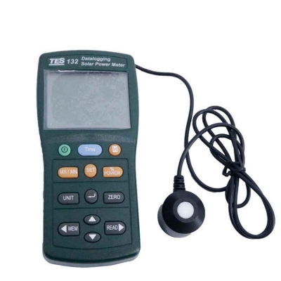 Testermeter-Handheld Solar Power Meter Tester TES-132 400-1Knm Range 2000W/m2 & 634Btu/(ft2h) Data Logger SD Card 2G USB TES132