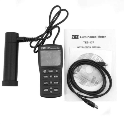 Testermeter-Luminance Meter TES-137 Dual Display 4-digit LCD Lux Meter TES137 Light Meter Lightness Tester Screen Brightness Meter