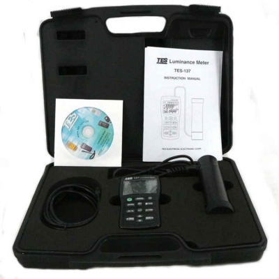 Testermeter-Luminance Meter TES-137 Dual Display 4-digit LCD Lux Meter TES137 Light Meter Lightness Tester Screen Brightness Meter