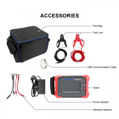 Testermeter-ETCR EM3690C Contract Loop Resistance Tester 0.0uΩ-80.000mΩ 10A 100A-10 Ranges 5" Touch Screen Bluetooth USB Printer