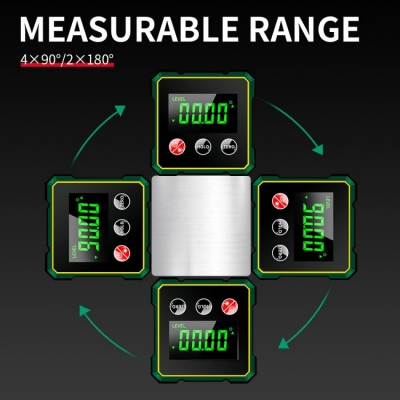 Testermeter- JC-100-4 Multifunction Measurable Angles and Slopes, Digital Level, Box Angle Detector, Slope Gauge, Cube Protractor, Inclinometer, Inclination Ruler