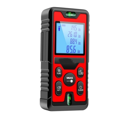 Testermeter- LD2-120 0.16ft ~ 394ft Digital Laser Infrared Distance Meter, Rechargeable Range Finder