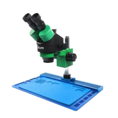 Testermeter- RL-M5T-004N Trinocular Stereo Microscope + RL-033D Light Source + 0.5ctv Adapter + MC1 4k HD Camera for Cell Phone Printed Circuit Board Repairs