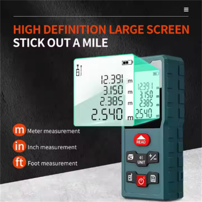Testermeter-KL03 100m Laser Rangefinder Digital Mini Range Finder Laser Tape Distance Ruler Sensor Distance Meter