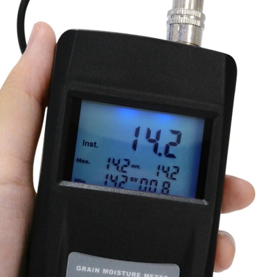 Testermeter-Digital Handheld Hygrometer Grain Humidity Color Coded LED Light 36 Species Grain Moisture Meter Checked Coffee Soya Bean Wheat