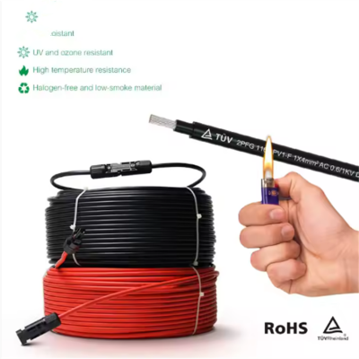 Testermeter-3-PV-2x4mm2-Solar Industrial PV Interconnect Cables 6/10/16mm2 Tinned Copper Single-core Cable With a Service Life of 25 Years