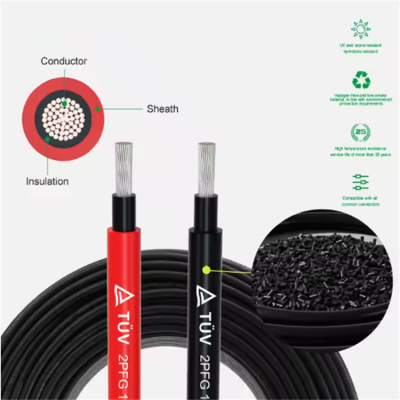 Testermeter-3-PV-2x4mm2-Solar Industrial PV Interconnect Cables 6/10/16mm2 Tinned Copper Single-core Cable With a Service Life of 25 Years