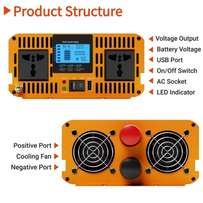 Testermeter-Convertidor Conversor 12V a 220V Power Inverter Pure Sine Inverter Generator Convertisseurs 7000w 5000w 4000w 3000w 6000w