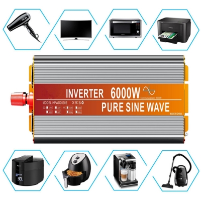 Testermeter-Solar Pure Sine Wave Inverter Dc 24V Dc to 220 Ac Converter 7KW Inversor De Corriente 12V 7000W
