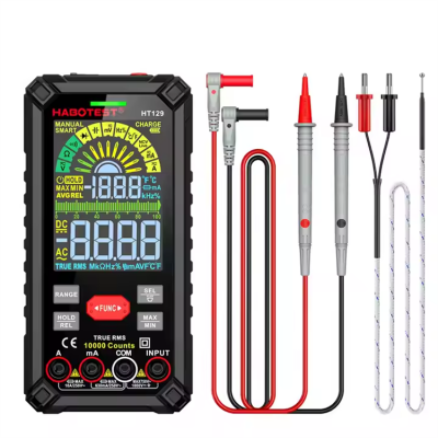 Testermeter-Good Price China Top 10 Electrical Smart Rechargeable 10000 Counts Digital Multimeter Tester Habotest Multi Meter Tools HT129