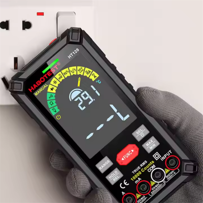 Testermeter-Good Price China Top 10 Electrical Smart Rechargeable 10000 Counts Digital Multimeter Tester Habotest Multi Meter Tools HT129
