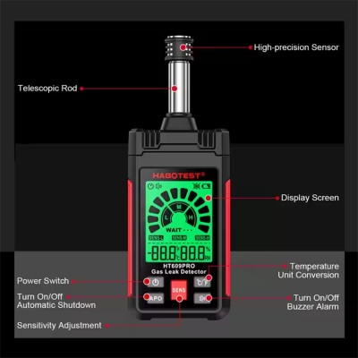 Testermeter-Habotest HT609 PRO Professional Handheld Combustible Gas Lesk Detector Propane Leak Detector Natural Gas Alarm Gas Leak Check