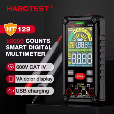 Testermeter-Good Price China Top 10 Electrical Smart Rechargeable 10000 Counts Digital Multimeter Tester Habotest Multi Meter Tools HT129