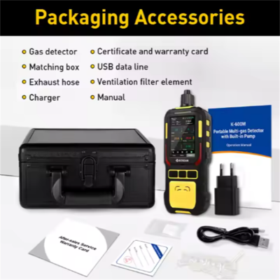 Testermeter-k-600m1-For Bosean Portable 6-in-1 Gas Analyzer Detector Handheld NH3 and Methane Leak Detector with Pipe Pump for Ammonia Detection
