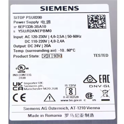 Testermeter-SONGWEI CNC 6EP13363BA10 SIEMENS SITOP PSU8200 Power Supply DC 24V/20A PLC Controller Module New and Original 6EP1336-3BA10