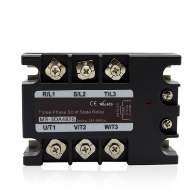 Testermeter-MS-3DA4825 3-Phase Solid State Relay SSR Heating Machines 5V Rated Voltage Protective General Purpose Epoxy Protection Feature
