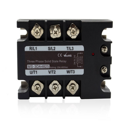 Testermeter-MS-3DA4825 3-Phase Solid State Relay SSR Heating Machines 5V Rated Voltage Protective General Purpose Epoxy Protection Feature